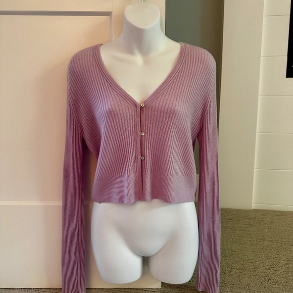 VINCE Darling Delicate & Soft Lavendar Cardigan Sz L NWT $395!! - Picture 1 of 2